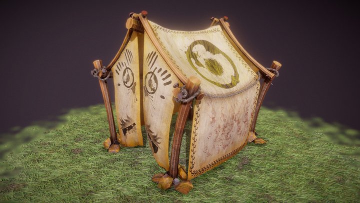 3D PBR Ancient Tribal Tent 3D Model