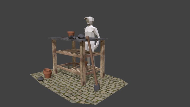 Forest loner - 3 Simple props 3D Model