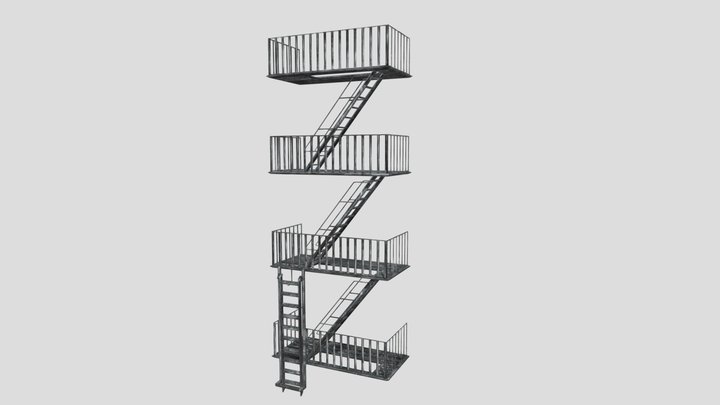 Fire Escape 3D Model