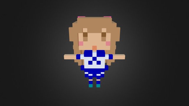 Voxel Misaki Fujiwara (summer school uniform) 3D Model