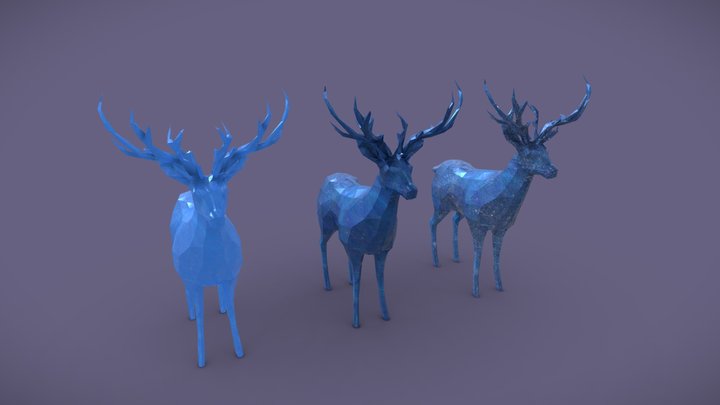 Decorative Christmas Deer (low poly) – Free 3D Model STL