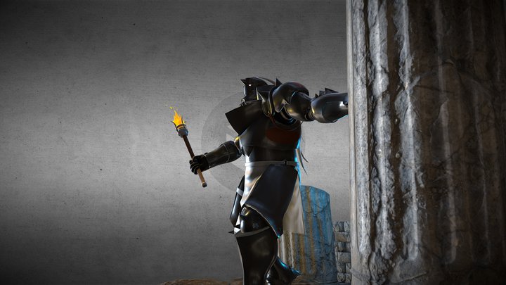 ruins environment with alphonse elric 3D Model