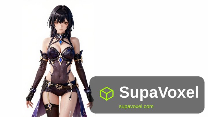 Anime Dark Lady Figure - Image to STL SupaVoxel