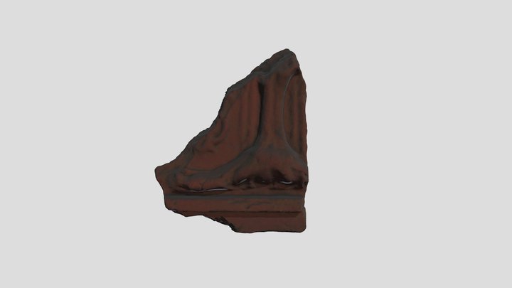 Red Fabric Antefix Fragment 3D Model