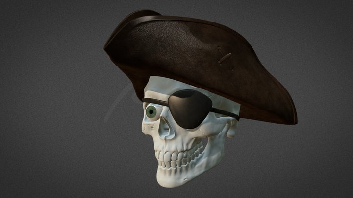 Pirate Skelly Head 3D Model