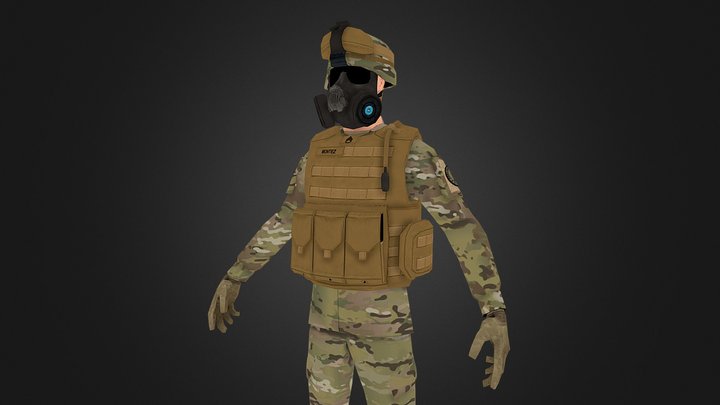 US Army Soldier 3D Model