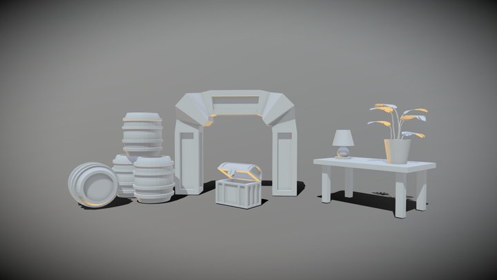 Objects scene 3D Model