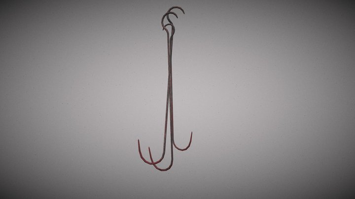 Bloody and used hooks 3D Model