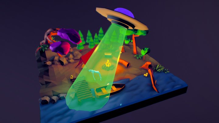 Alien Campsite (KNB127 Diorama) 3D Model
