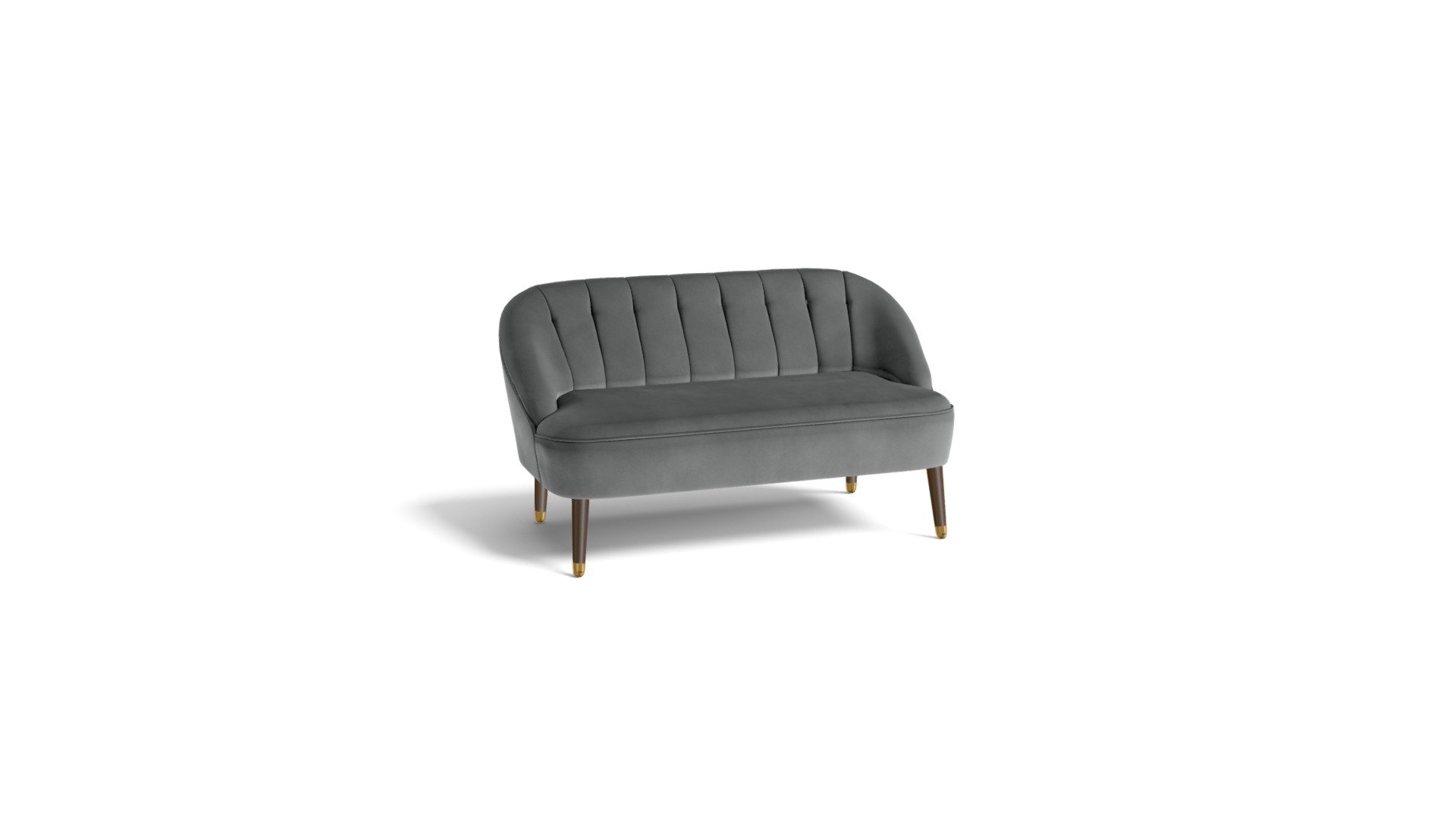 Margot 2 Seater Sofa, Pewter Grey Velvet