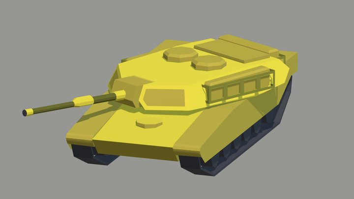 Stylized Low Poly Tank 3D Model