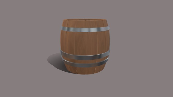wooden 3D barrel 3D Model