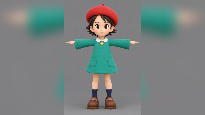 Adeleine (Kirby) T-Pose 3D Model