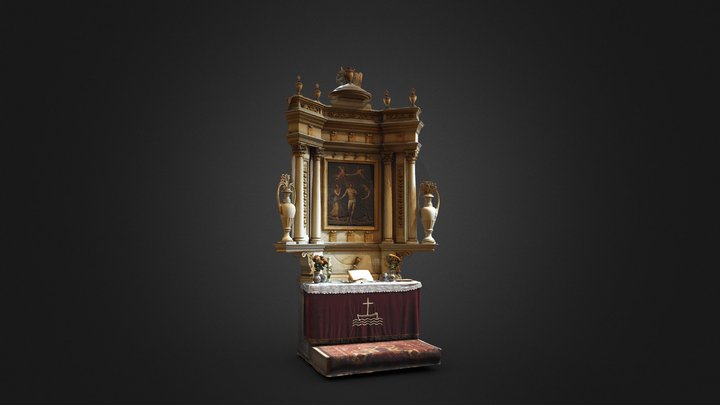 Altarul bisericii evanghelice din Dealu Frumos 3D Model