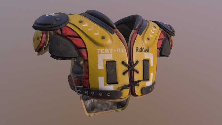 Football Shoulder Pads Dirty 3D Model