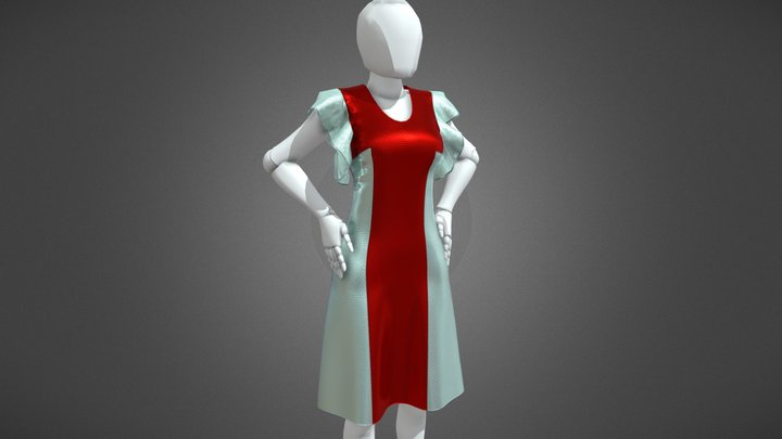 Silk Dress. Codename "Red Line" 3D Model