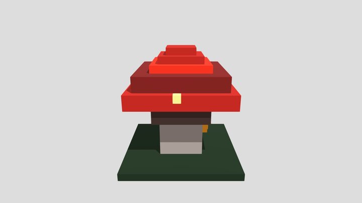 Giant Mushroom House - Voxel 32x32 (Anim)