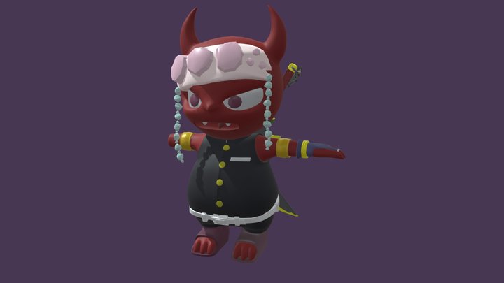 Demon Uzui Kimetsu no Yaiba 3D Model