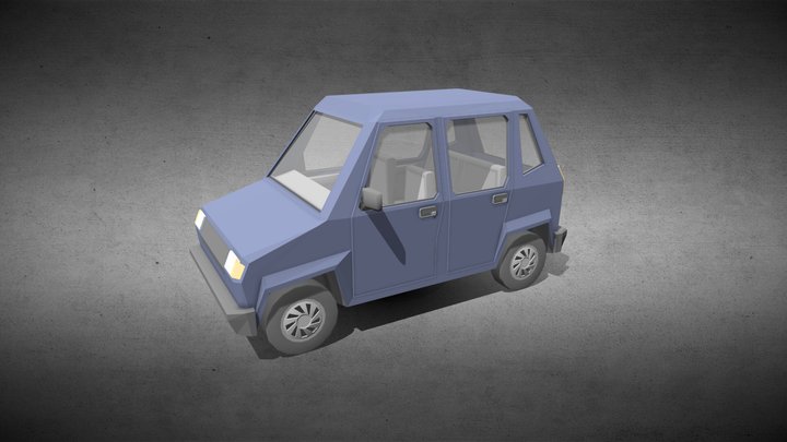 Low Poly Small car 3D Model