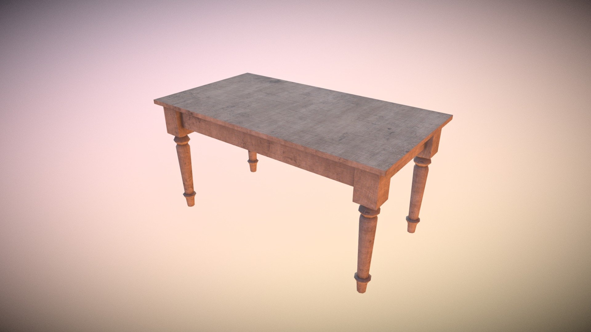 Antique Table low-poly game ready