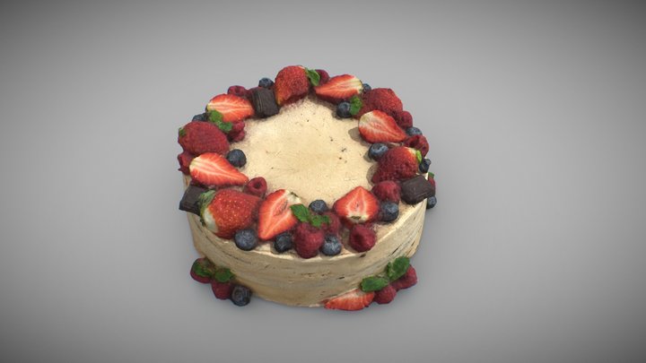 Strawberry cake 3D Model