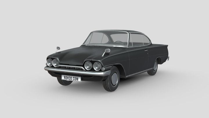 Low Poly Car - Ford Consul Capri 1961 3D Model