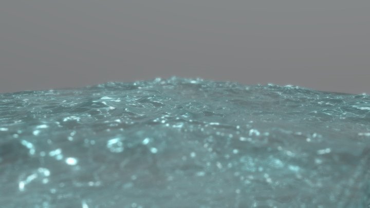 small flat cube of water 3D Model