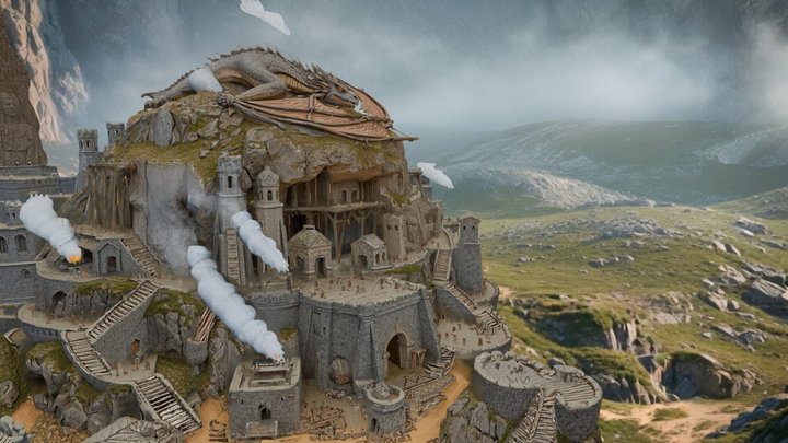 The Citadel of the Dragon King 3D Model