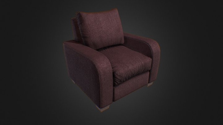 Brown Armchair 3D Model