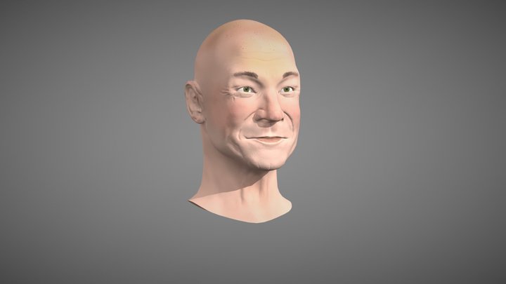 Sir Patrick Stewart Bust 3D Model