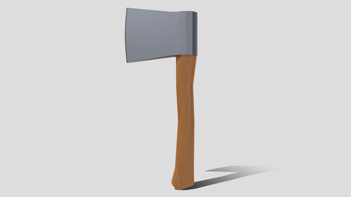 Axe One Hand (Low Poly) 3D Model