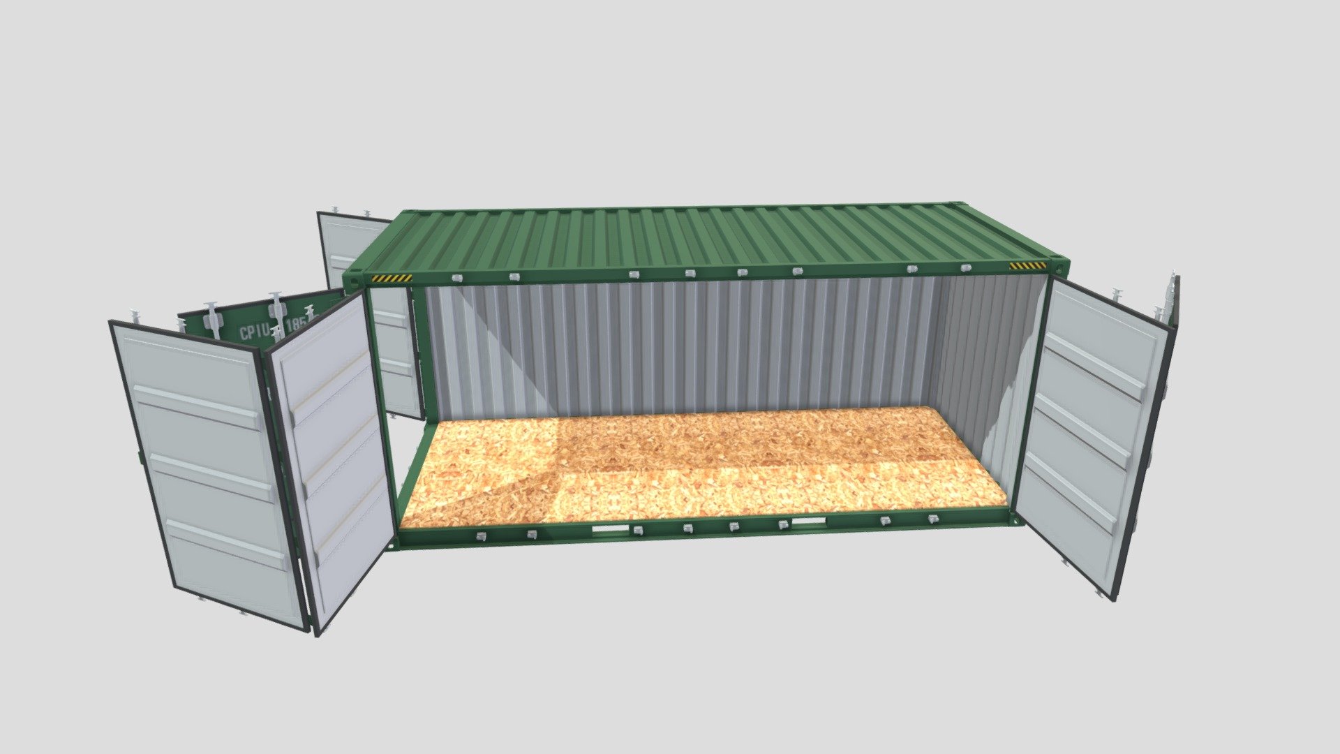 20ft Shipping Container Side Open - Buy Royalty Free 3D model by ...