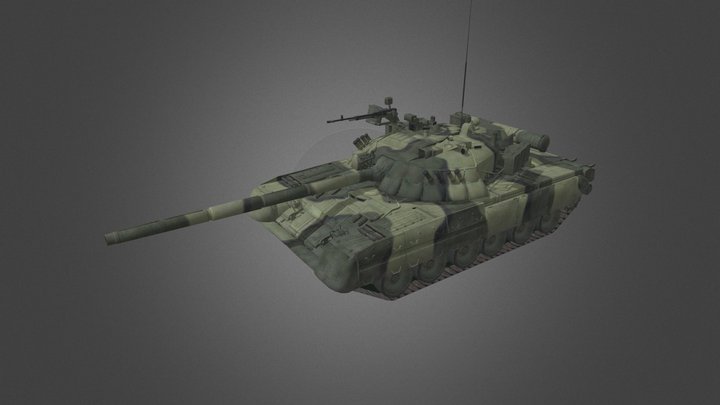 Tank T-80U 3D Model
