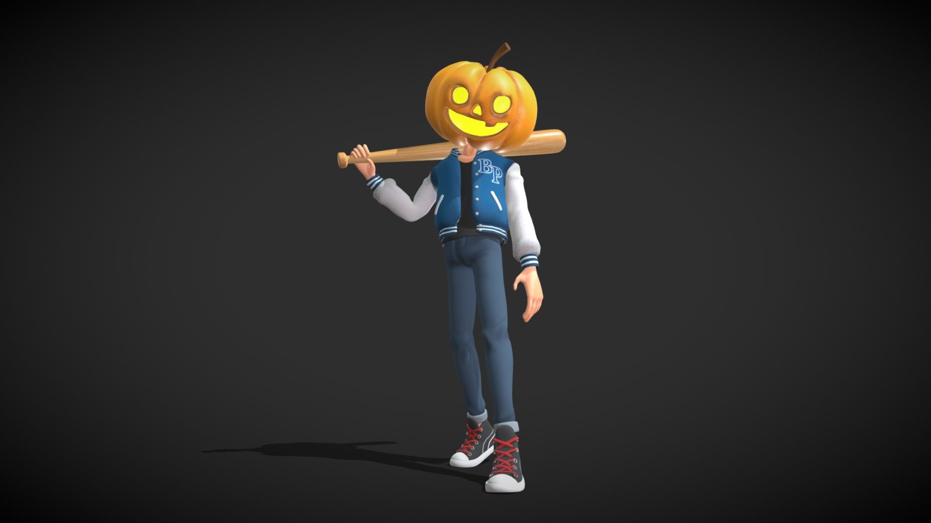 3d Halloween Character Billy The Pumpkin Download Free 3d Model By