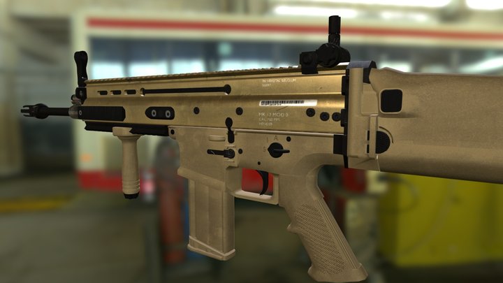 Fn Scar H Rifle 3D Model