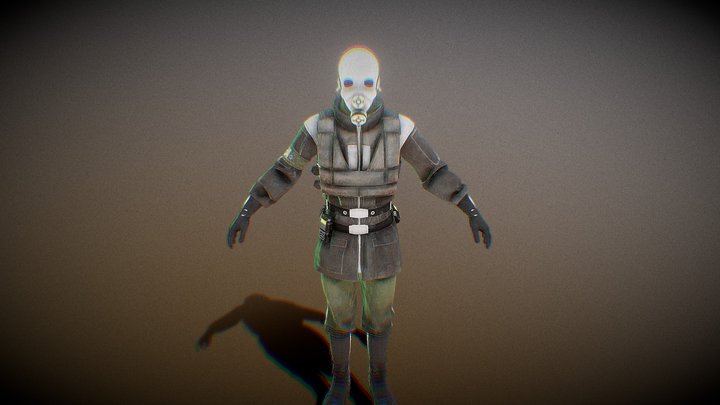Remade Metro Cop HL2 (rigged) 3D Model