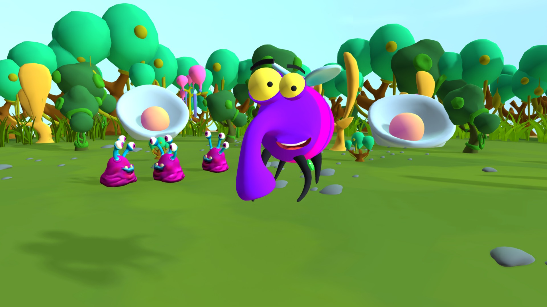 3D model Educational Vaccine VR game (click for Audio) - This is a 3D model of the Educational Vaccine VR game (click for Audio). The 3D model is about a cartoon character with a group of balloons.