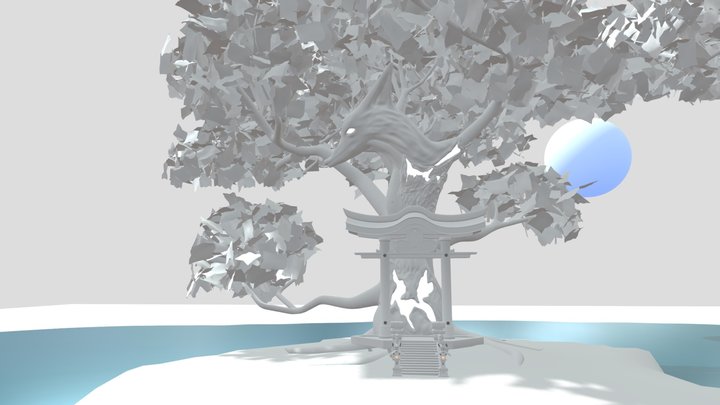 The Sacred Sakura Tree Grand Narukami Shrine 3D Model