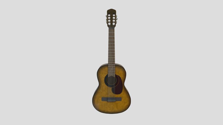 Brown_ Guitar 3D Model