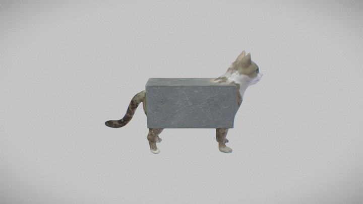 Cat brick model game character 3D Model
