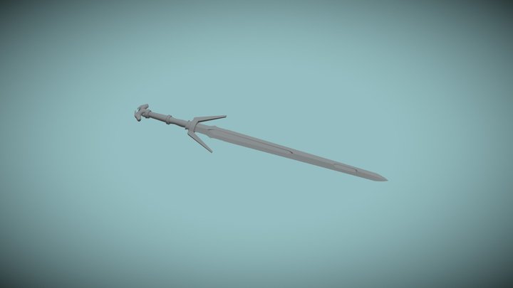 Stylized Silver Sword 3D Model
