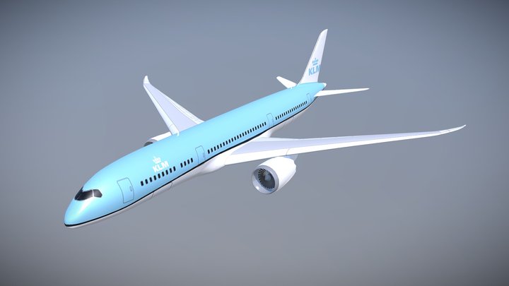 Boeing 787-9 lowpoly airliner 3D Model