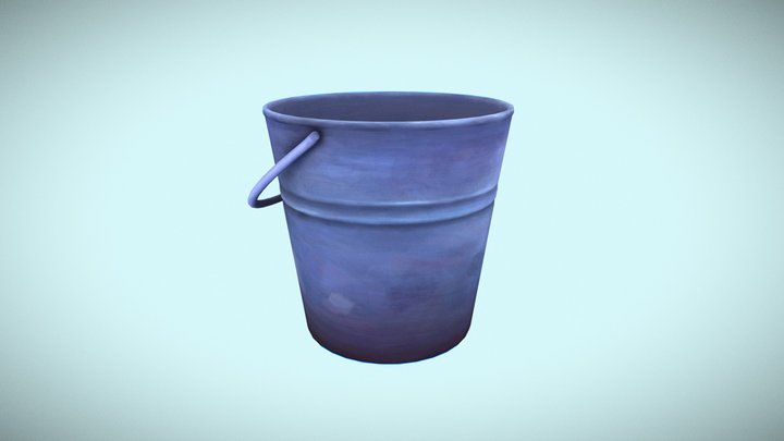Stylized Metal Buket 3D Model
