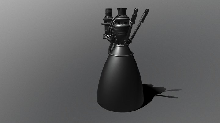 Space X Raptor-SL Rocket Engine 3D Model