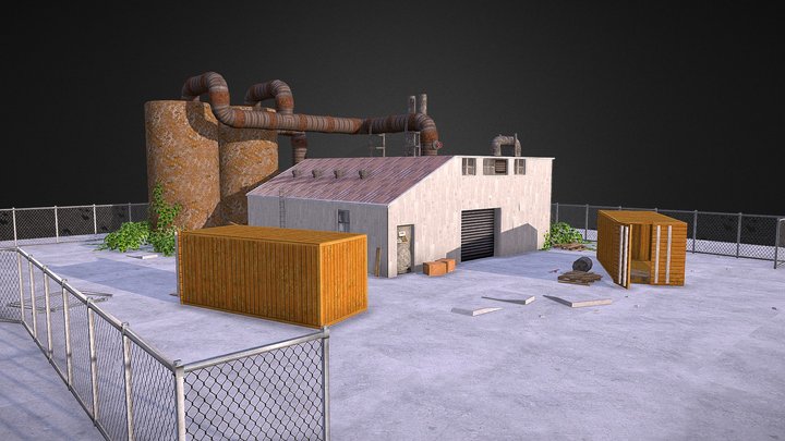 Abandoned Factory Modular Kit 3D Model