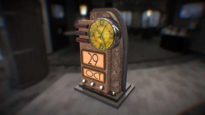 Art Deco Clock & Calendar 3D Model