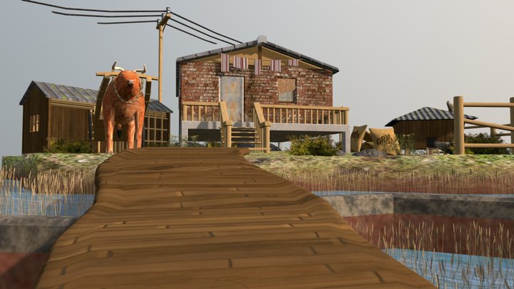Rice Farm - DAE GGP 3D Model 3D Model