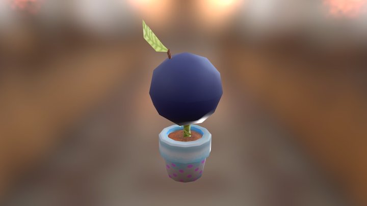 Blue Fruit Pot 3D Model