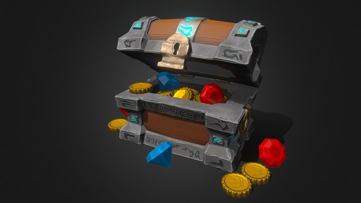 Stylized treasure chest 3D Model
