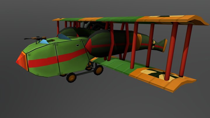 Flying Circus Airplane 3D Model